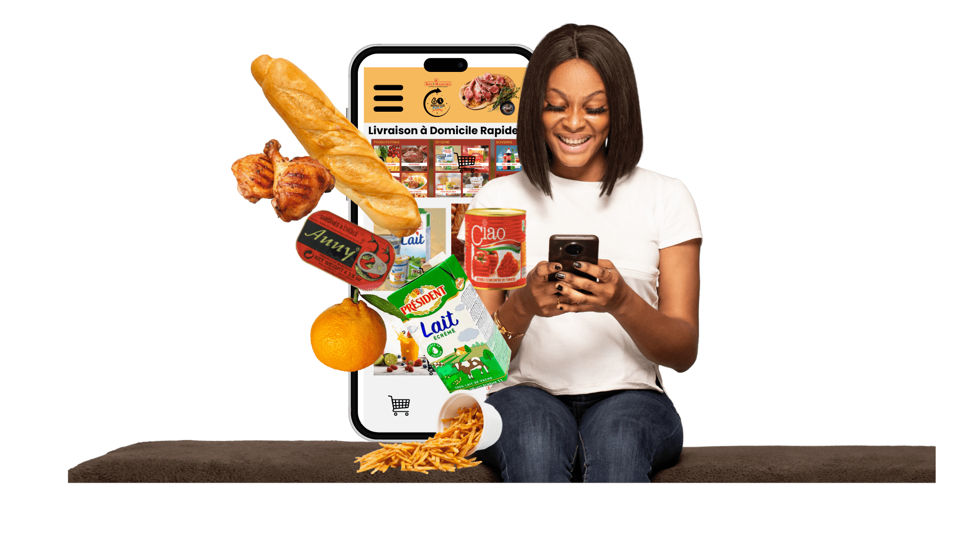 une demoiselle avec un telephone